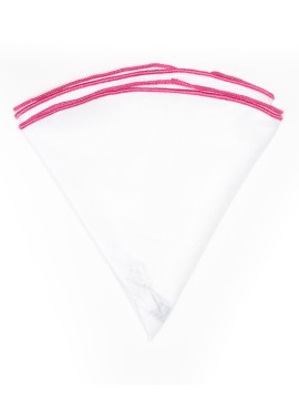 White Linen/Hot Pink Trim Linen Pocket Circle